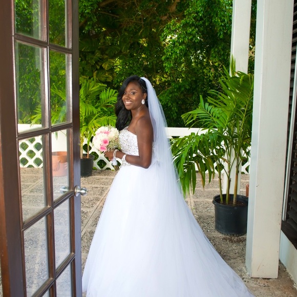 Wedding Dress - White, princess, crystal bodice - Picture 2 of 5